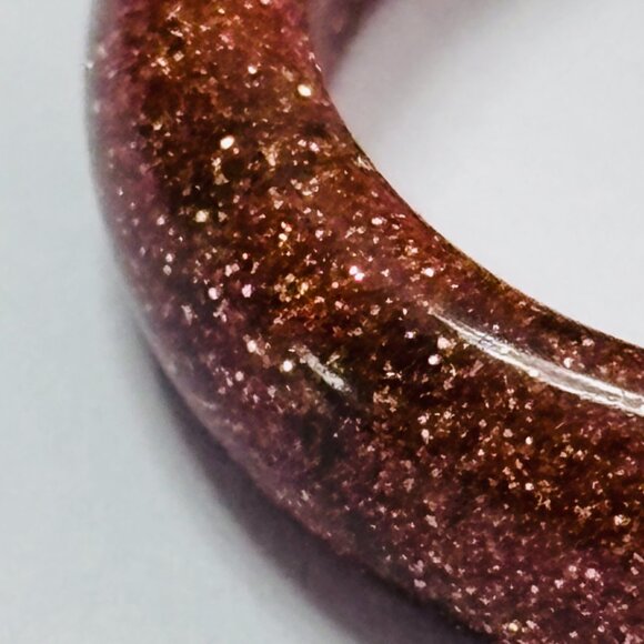 Stone Band Rings Lot of 7 Turquoise Agate Resin Stackable - Picture 6 of 16